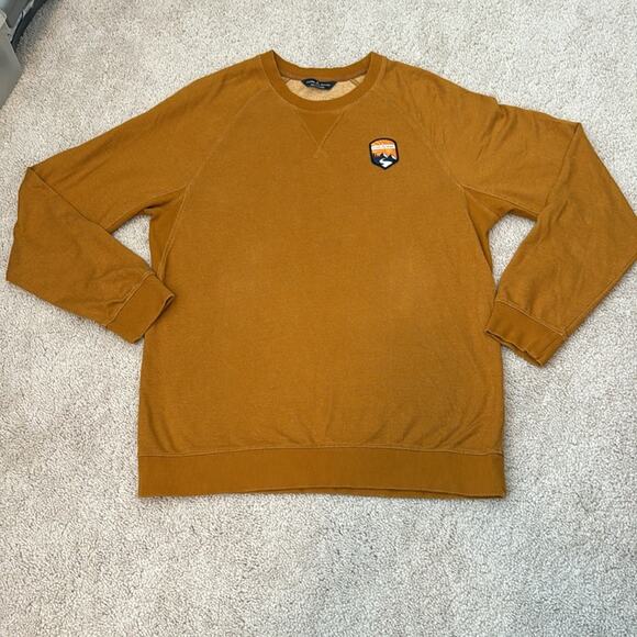 Alpine Design Mustard Yellow Crewneck Long Sleeve Sweater Men's Medium - Picture 2 of 6